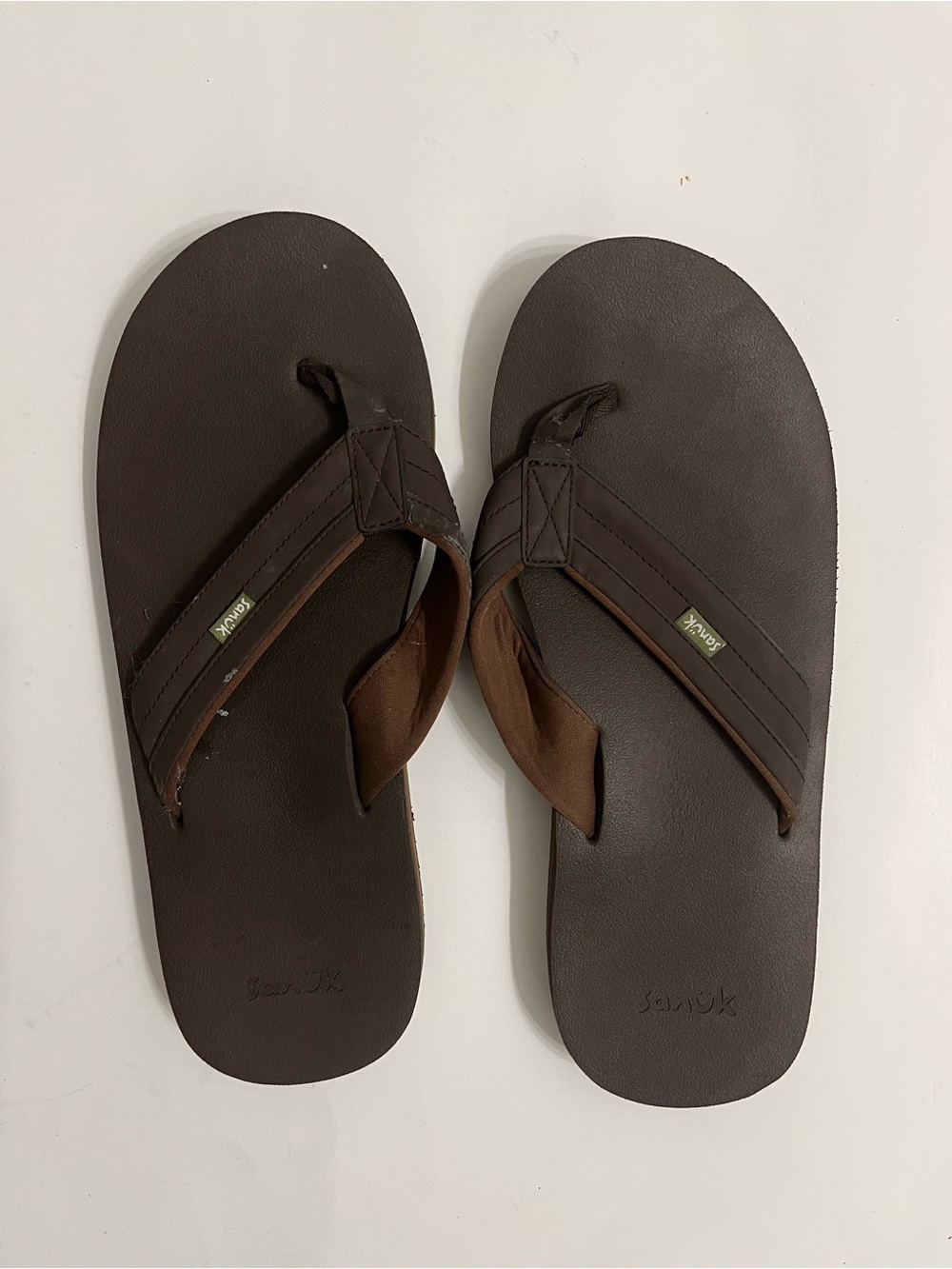 Sanuk Men's Dark Brown Flip Flop Sandals